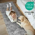 thumbnail image 5 of TECHVIDA 2'x6' Hallway Runner Rug Boho,Non Slip Machine Washable Rugs for Hallway Kitchen,Grayish Beige, 5 of 10
