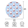 thumbnail image 4 of Round Placemats Set of 6 Heat Resistant Washable Kitchen Table Decorations 15.4in Cartoon Santa Claus Tile Pattern, 4 of 7