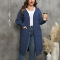 thumbnail image 5 of Aboser Womens Plus Size Long Cardigan Sweaters with Pockets Trendy Lantern Long Sleeve Sweater Coats Knee Length Open Front Cardigans Jackets, 5 of 6
