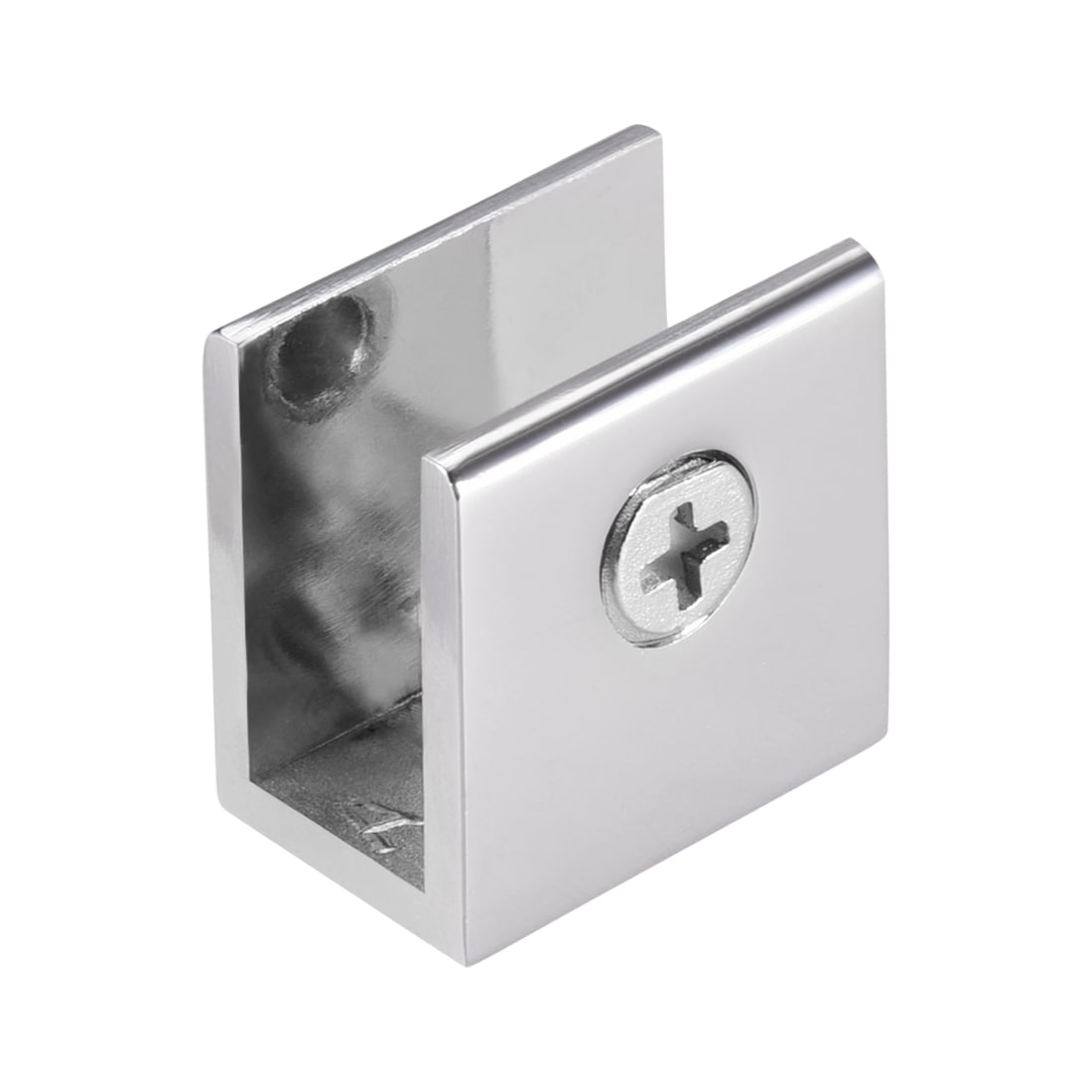 Two Pairs Glass Shelf Support Clamps Clips Brackets Zinc Alloy Chrome