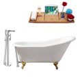 thumbnail image 1 of Cast Iron Tub, Faucet and Tray Set 60" RH5120GLD-CH-120, 1 of 7