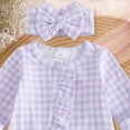 thumbnail image 4 of JUMEYU Toddler Girls Rompers Baby Girl Winter Clothes Newborn Coming Home Romper Ruffle Sweater Romper Cute Knitted Jumpsuit 0 3 6 9 12 18 Months (Purple,3-6 Months), 4 of 5