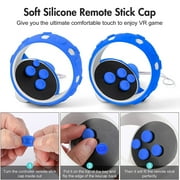 Accessories For Oculus Quest 2, 2023 Upgraded VR Silicone face Cover, Quest 2 Touch Controller Grip Cover, Protective Lens Cover, Disposable Eye Cover, Thumb Button Cap, Blue