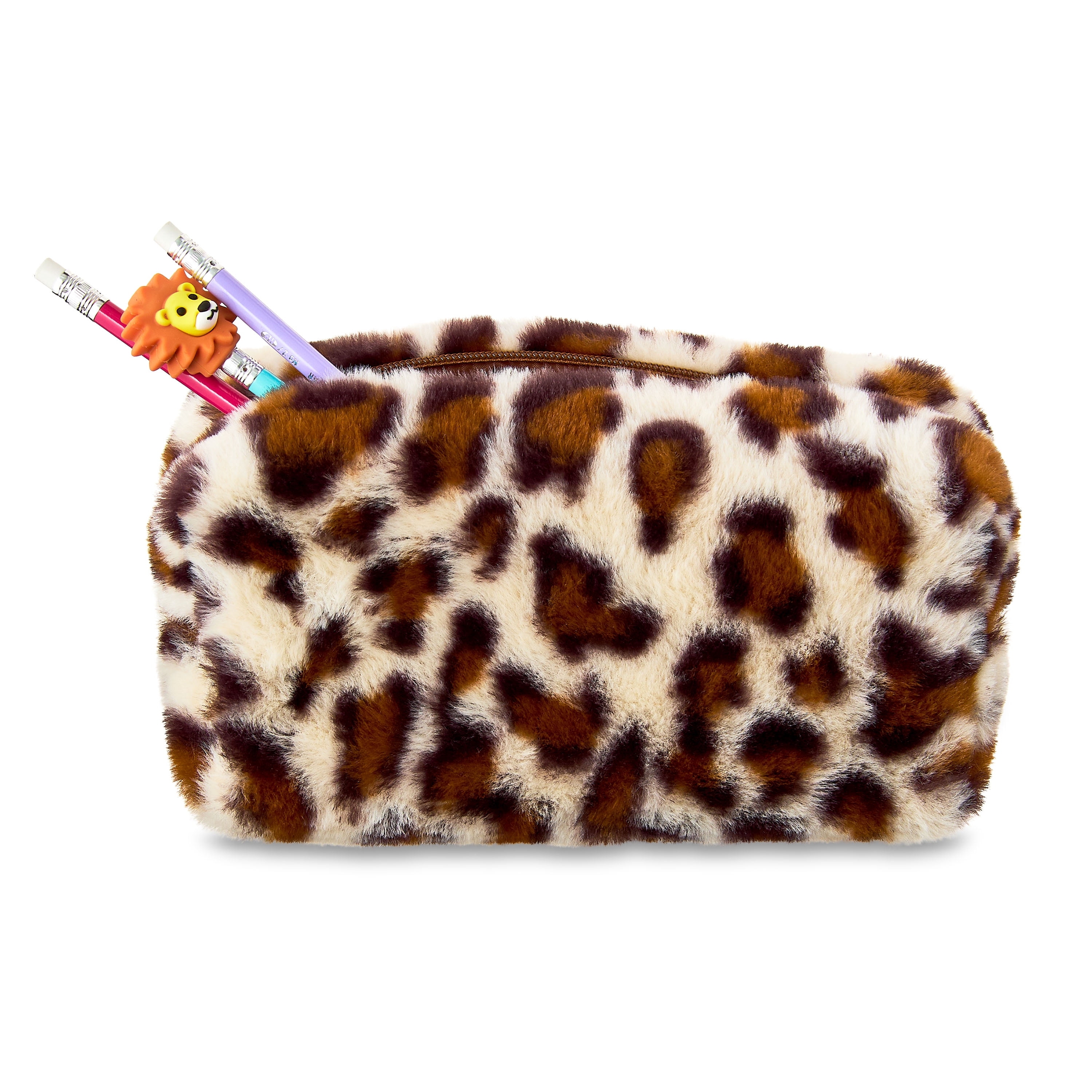Pen+Gear Leopard Pencil Pouch, Brown,  Perfect for Students of All Ages--Elementary, Middle School, High School, College, and Adult Professionals