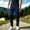 Blue, variant on Men's Hiking Pants Cargo Work Pants Water Resistant Quick Dry Lightweight Camping Travel Outdoor Nylon Pants with Zipper Pockets and Elastic Waistband