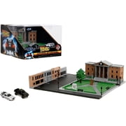 Jada Nanoscene Back To The Future Hill Valley Courthouse Diorama & 2 Iconic Vehicles (Time Machine & Toyota Pickup)