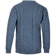 Aran Mens Irish Traditional Sweater 100% Premium Merino Wool Fisherman Pullover Made in Ireland