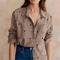 thumbnail image 5 of Giftesty Button up Shirts for Women Long Sleeve Dress Shirt with Pocket and Heart Print Casual Loose Blouses Tops, 5 of 7