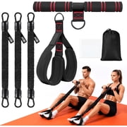 Upgraded Multifunction Pedal Resistance Band with Handle, Adjustable Foot Pedal Resistance Bands for Core, Arm, Legs, Body Strength, Portable Home Gym Workout Equipment for Men & Women, Black