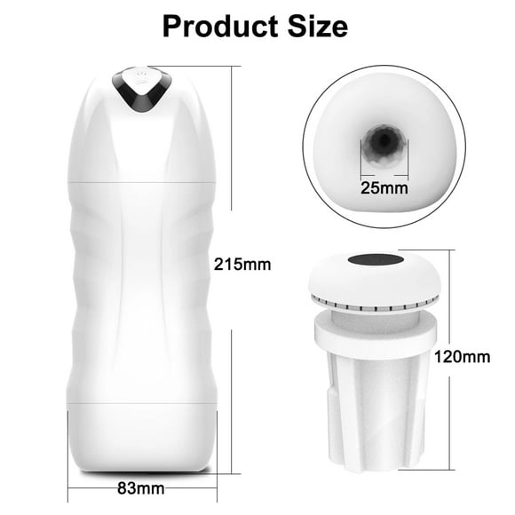 XBONP Automatic Male Masturbator Mens Sex Toys 10 Suction Stroker Machine Male Mastubation Adullt Toys/Sex,White Small