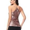 thumbnail image 3 of Summer Womens Vest Sequin Spaghetti Strap Crop Camisole Tank Top, Matte or Shiny 10 Color, 3 of 6