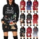 thumbnail image 3 of Vestido con capucha y estampado navideño, vestido con capucha para mujer, vestido con capucha y jersey navideño, vestido con capucha de manga larga, valor excepcional, 3 of 6