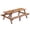 Brown, variant on 8-Person Rectangle Outdoor Wooden Picnic Table w/ 2 Built-In Benches,Outdoor Camping Dining Table for Backyard,Garden,Patio,2220 lbs Capacity