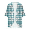 thumbnail image 5 of UPPADA Womens Floral Print Cardigan Flowy Summer Cardigan Long Sleeve Kimono Cardigan Loose Cover up Casual Blouse Tops Light Blue,L, 5 of 5