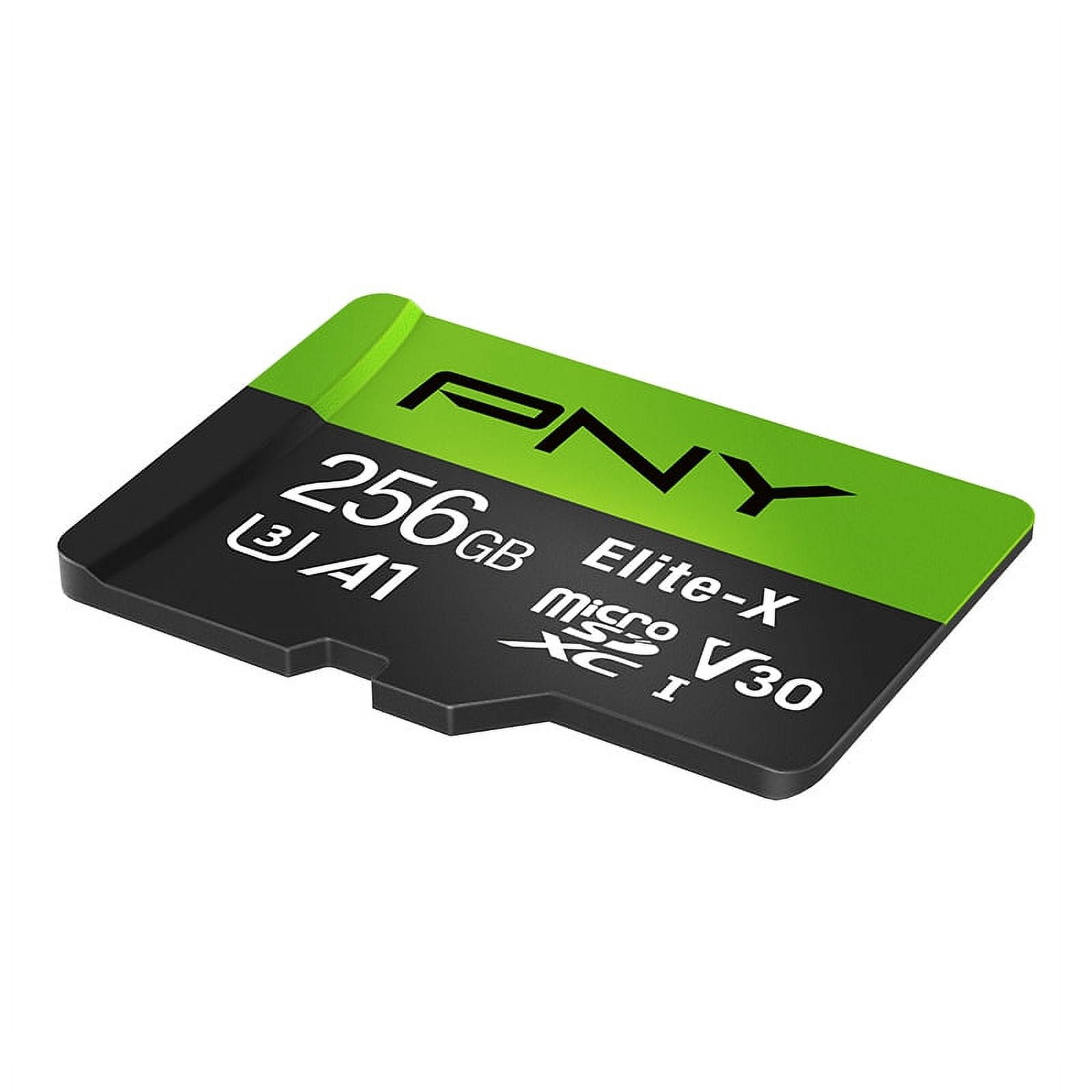 PNY 256GB Elite-X Class 10 U3 V30 microSD Flash Memory Card