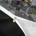 thumbnail image 4 of Castle Fairy Dinosaur Monster Truck Twin Bedding for Toddlers, Racing Flag Print Duvet Cover Set for Playroom, Gray Green,Black Reversible,2pcs,No Comforter, 4 of 6