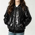 thumbnail image 5 of ATOGUTA Girls Sequin Jacket Lightweight Zipper Fall Winter Coats With Pockets Trendy Outwear Black, 5 of 8