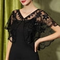 thumbnail image 5 of Sparkling Beaded Evening Shawl reathable Shoulder for Women Floral Lace-Trim Wrap for Weddings Galas & Special Occasions, 5 of 8