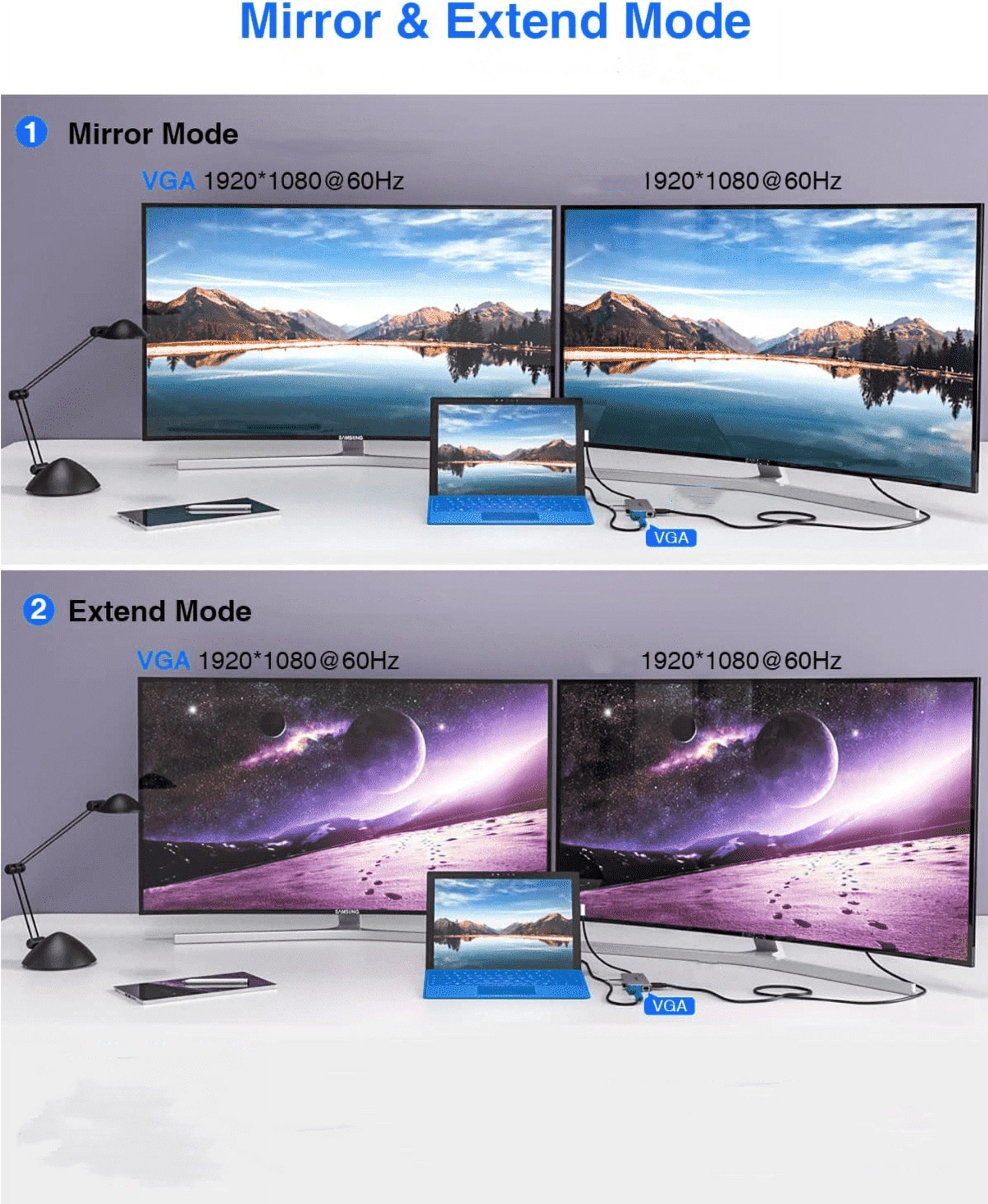 Docking Station, USB C Hub, 12 in 1 Surface Pro Docking Station with 4K HDMI, Ethernet, VGA, 92W PD, USB-C 3.0 and 2 USB 3.0 for MacBook Pro Air and Type-C Laptops with Thunderbolt 3 or 4