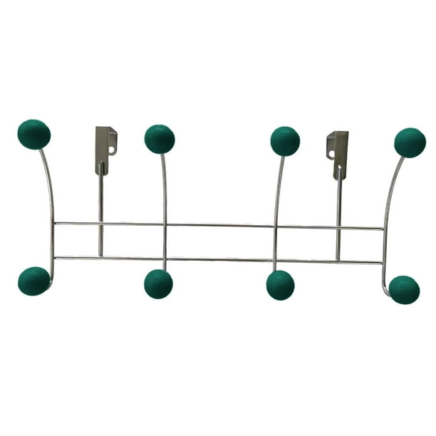 Percha trasera para puerta, compacta, para colgar sombreros y abrigos. Verde