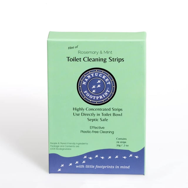 Nantucket Footprint Toilet Cleaner | 24 Strips | Non-Toxic Concentrated Dissolving Sheets | Plastic-Free Toilet Cleaner