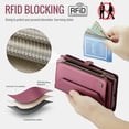 thumbnail image 6 of Compatible with Samsung Galaxy A36 5G Wallet Case, 10 Card Slots & 1 Zipper Coin Pocket & 1 Cash Slot & 1 Cash Pocket & Lanyard & Crossbody Strap & Kickstand & RFID Blocking Phone Case, Winered, 6 of 10