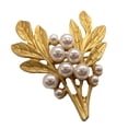 thumbnail image 1 of Broche de orquídea de aleación de 1 pieza con incrustaciones de perlas de flores con incrustaciones de flores elegantes clásicas para dama, 1 of 5