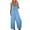 Blue jumpsuits for women, variant on Wycnly Womens Jumpsuits Beach Casual Pleated Wide Leg Spaghetti Strap Jumpsuits with Pocket Trendy Solid Round Neck Sleeveless Long Summer Rompers Purple xxl
