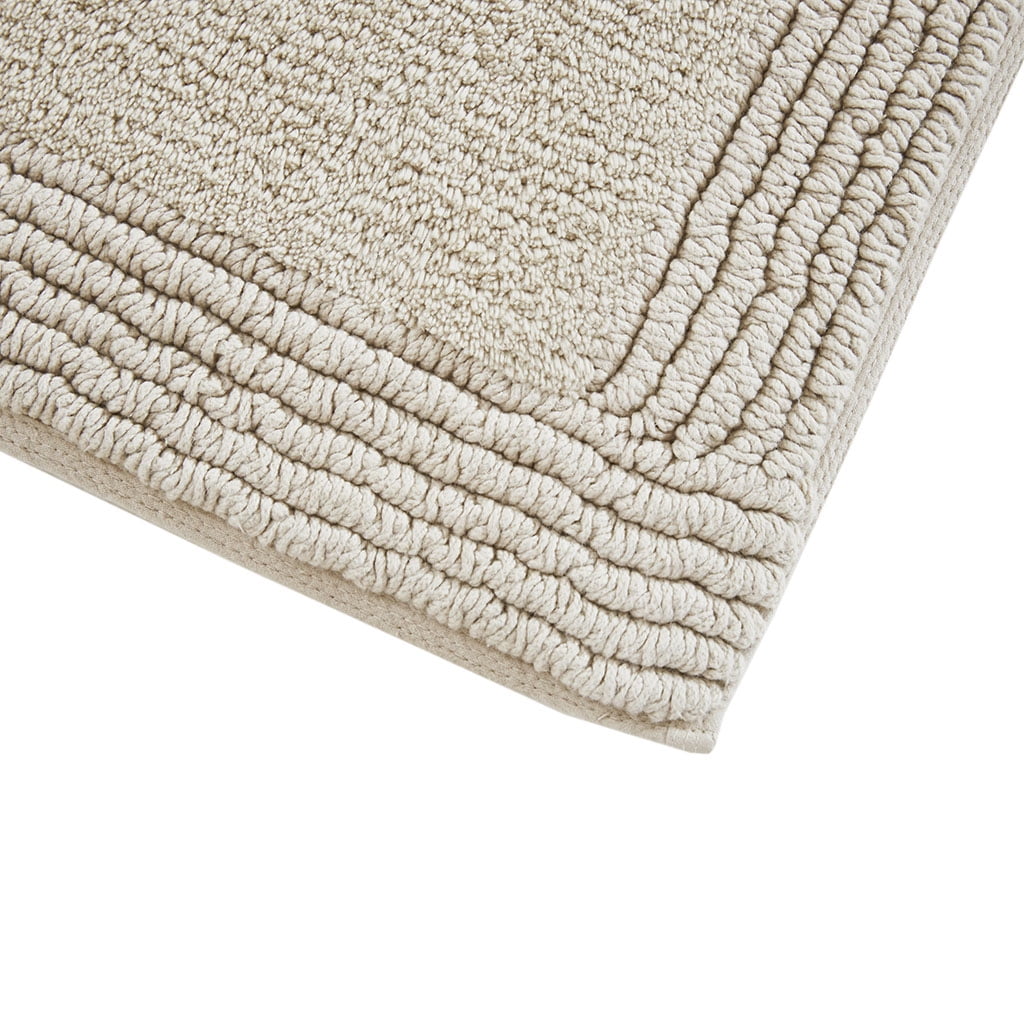 MAYEERTY 100% Cotton Tufted Reversible Bath Rug Natural 21" x 34"