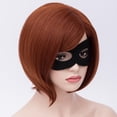 thumbnail image 5 of BERON Dark Orange Women Girls Short Bob Straight Wig Heat Resistant Synthetic Wigs for Halloween Cosplay Anime Costume Party Included Eye Mask, 5 of 5
