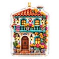 thumbnail image 2 of 2D Acrylic Day of the Dead House Ornament, Colorful Sugar Skull Home Hanging Decoration for Halloween Tree, Wall, Car Mirror and Dia de los Muertos Party Decor, 3.9 Inch, 2 of 5