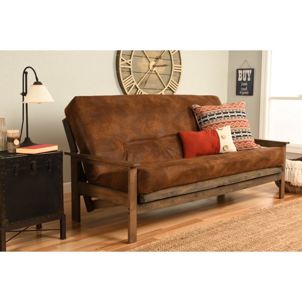 Albany Futon in Rustic Walnut Finish, Multiple Colors