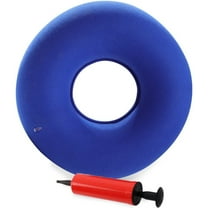 1 Pcs Round Inflatable Anti Bedsore Cushion,Portable Donut Cushion Seat,Wheelchairs Seat Cushion with Air Pump,Hemorrhoid Seat Pillow,for Home Office Chair Car (15" Dark Blue)