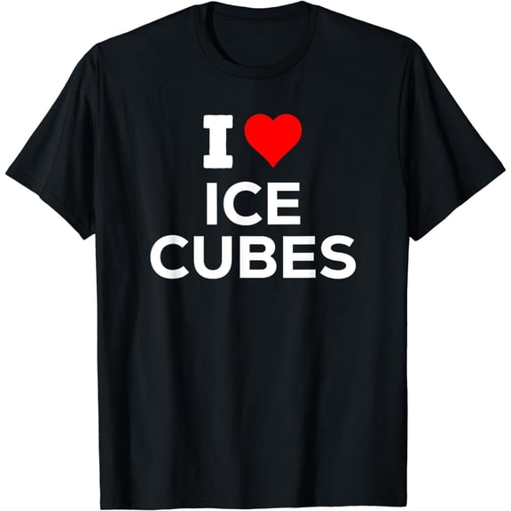 Funny Cute I Heart Love Ice Cubes Fun Humor Novelty T-Shirt