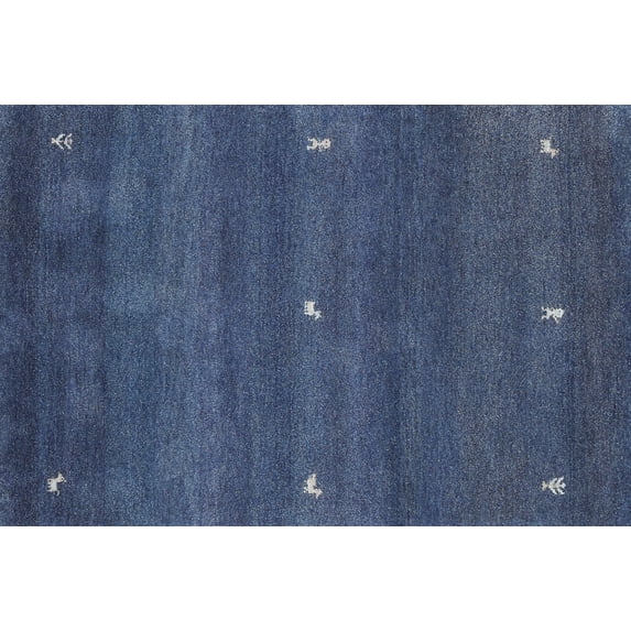 Ahgly Company Indoor Rectangle Contemporary Steel Blue Abstract Area Rugs, 2' x 3'