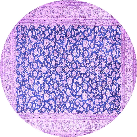 Ahgly Company Indoor Round Persian Purple Traditional Area Rugs, 3' Round