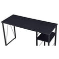 thumbnail image 7 of Bowery Hill Wooden Top 2-Shelf Writing Desk with Open Metal Base in Black, 7 of 7