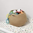 thumbnail image 5 of Storage Basket, Kvago Cute Round Woven Baskets with Handles, Small Cotton Rope Basket Decorative Organizer for Living Room, Nursery (Jute, 9.84" x 9.06" x 8.27" ), 5 of 7