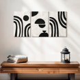 thumbnail image 2 of Elephant Stock Simple Abstract Wall Art - Horizontal Multi Panel Canvas - Lobby Wall Decor - Abstract Multi Panel - Black And White Decor - 26" x 12", 2 of 8