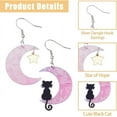 thumbnail image 4 of 9 Pairs Acrylic Animal Dangle Earrings Black Cat on the Moon Dangle Earrings Lovely Moon Star Cat Earrings Funny Asymmetric Earrings Birthday Jewelry Gifts for Women Mixed Color, 4 of 7