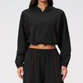 thumbnail image 4 of T Shirts Women Hooded Short Sleeve Cropped Athletic Solid Print Sun Protection Jacket Activewear Women Graphic Tees L, 4 of 6