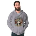 thumbnail image 5 of Love Kills Trust No One Skull Tattoo Zip Up Hoodie Men's Women's Brisco Brands L, 5 of 6