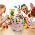 thumbnail image 2 of Easter Basket Children Personalized Woven Rope Easter Basket Empty With Rabbit Ears And Handles, 2 of 6