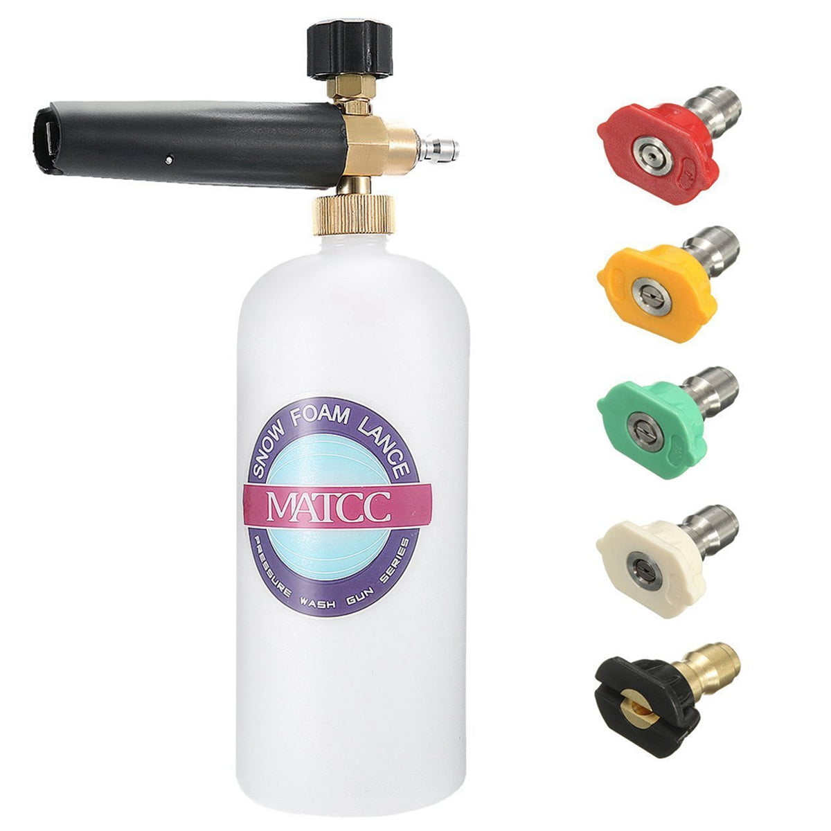 SANOL Foam Cannon with 1/4 Quick Connect 5 Pressure Washer Nozzle Tips 5 Foam Cannon and Nozzles 
