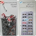 thumbnail image 4 of Sunglasses Organizer Storage Hanging Proof Wall Pocket Glasses Organizer-16 Slots Sunglass Organizer Holder With Metal Hook(One Size,Gray), 4 of 9