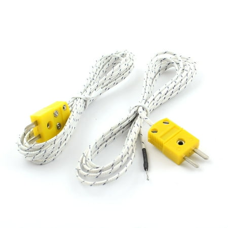 

Unique Bargains 2Pcs 2m Length K-Type Temperature Testing Thermocouple Sensor Wire -50C to +200C