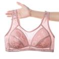 thumbnail image 3 of WZXFASHION Women Breathable Front Closure Bras Full Support No Underwire Plus Size Everyday Bra Bra Pink 100C, 3 of 8