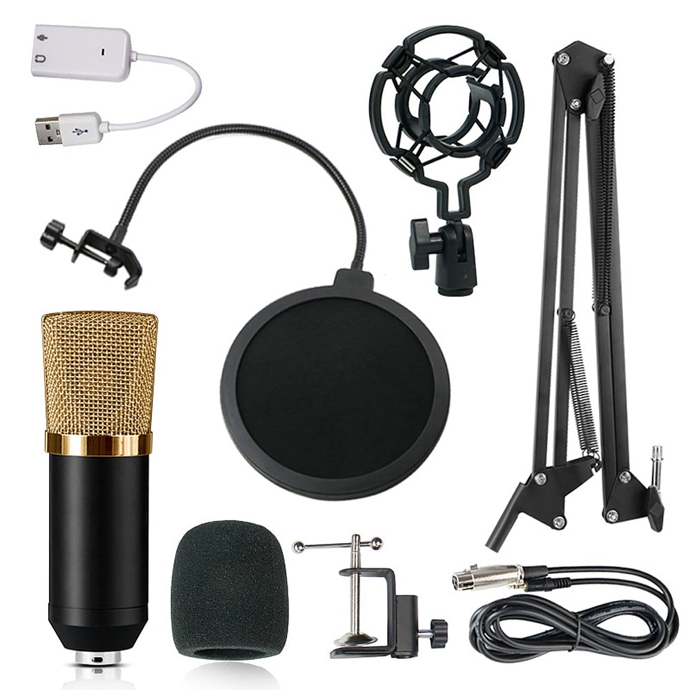 Andoer Condenser Microphone High Sensitivity Recording Studio Professional Recording Equipment Blue 