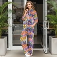 thumbnail image 3 of Xoenoiee Colorful Daisy Flower Print Sweatsuits for Women 2 Piece Outfit Matching Lounge Sets Fall Outfits 2026 Fashion Clothing Collared Track Suits, Size L, 3 of 7