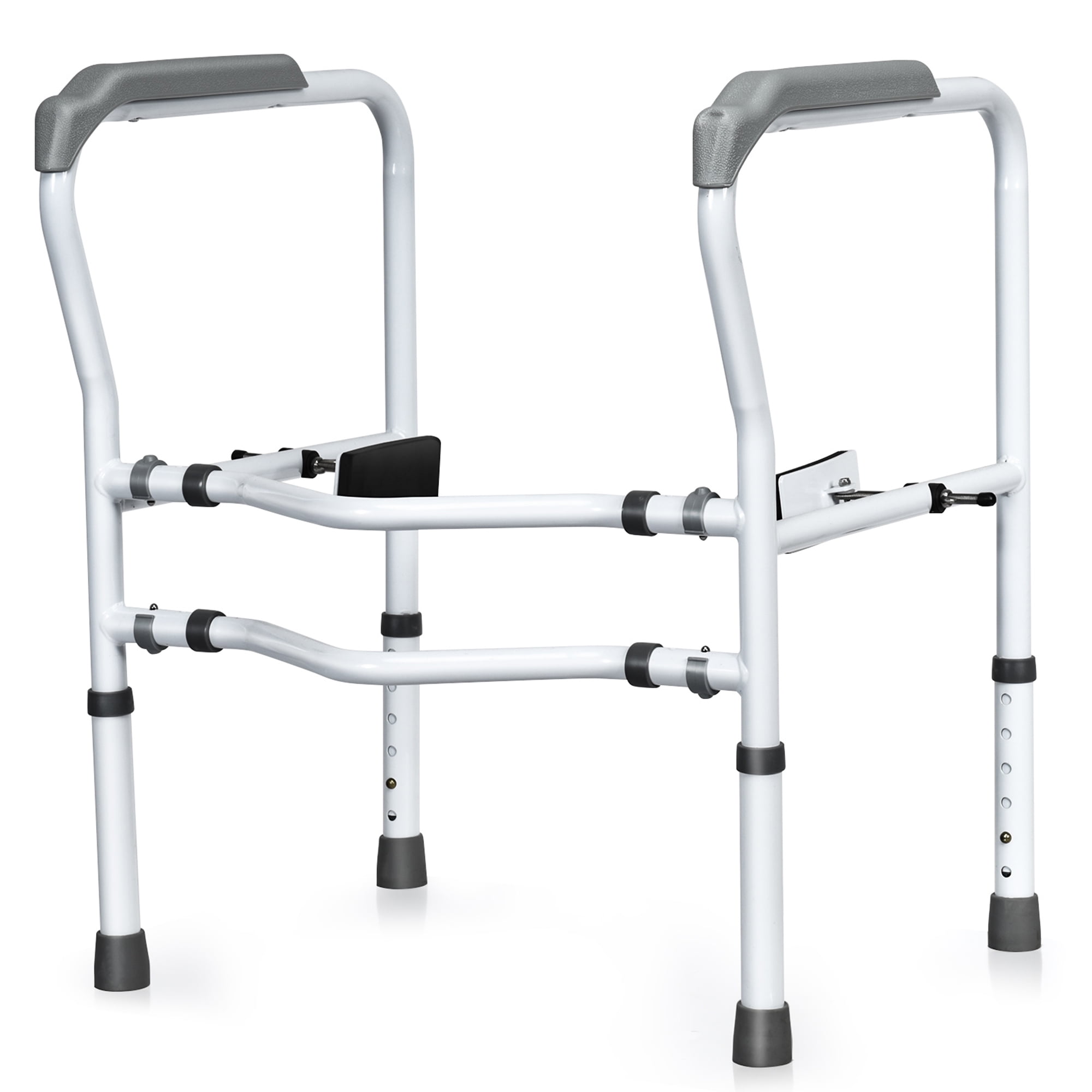 Gymax Adjustable Toilet Safety Frame & Rail Stand Alone Bathroom Toilet